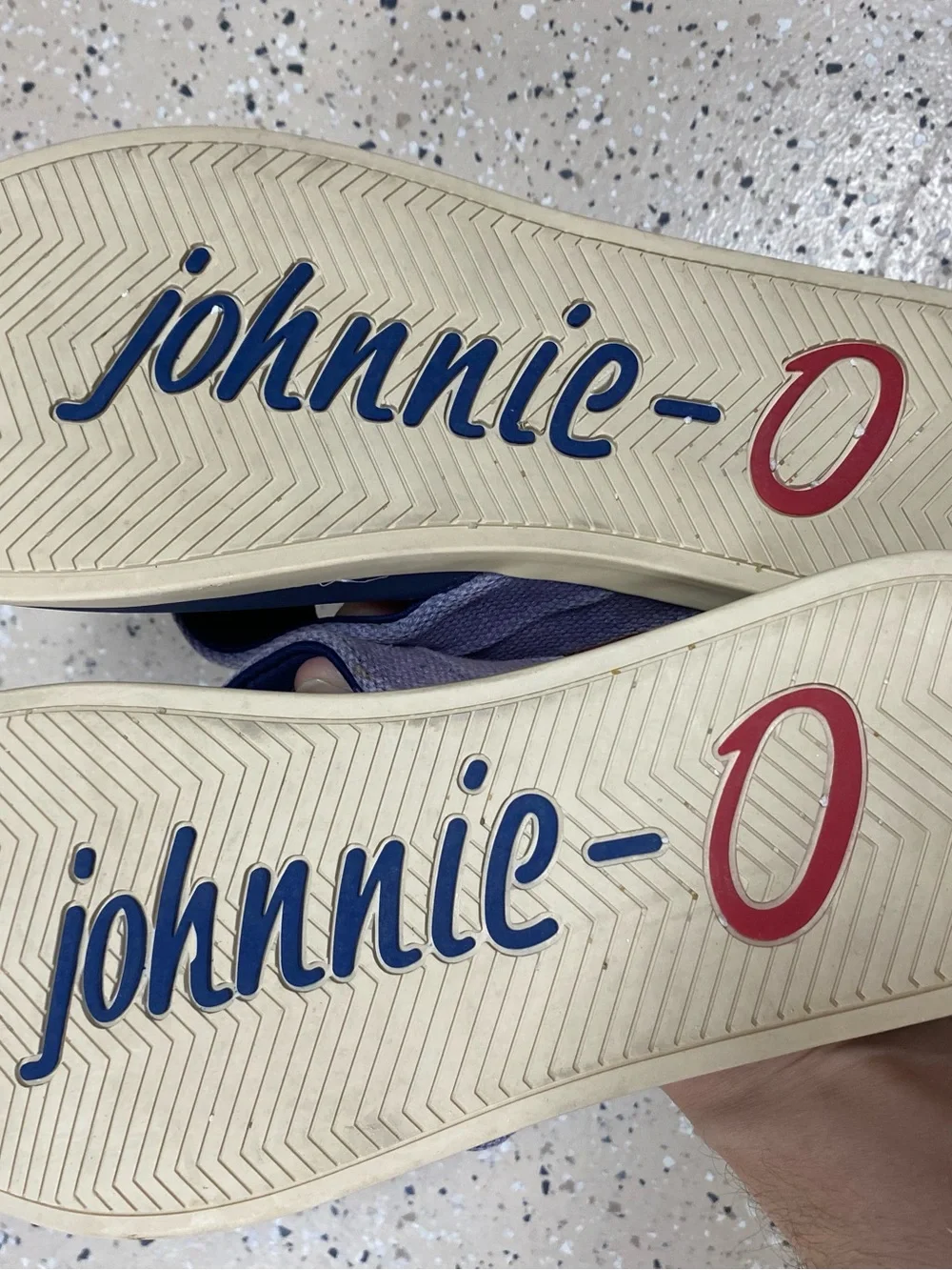 johnnie-O Men’s 11 Navy and Dusk Light Purple Flip-Flops